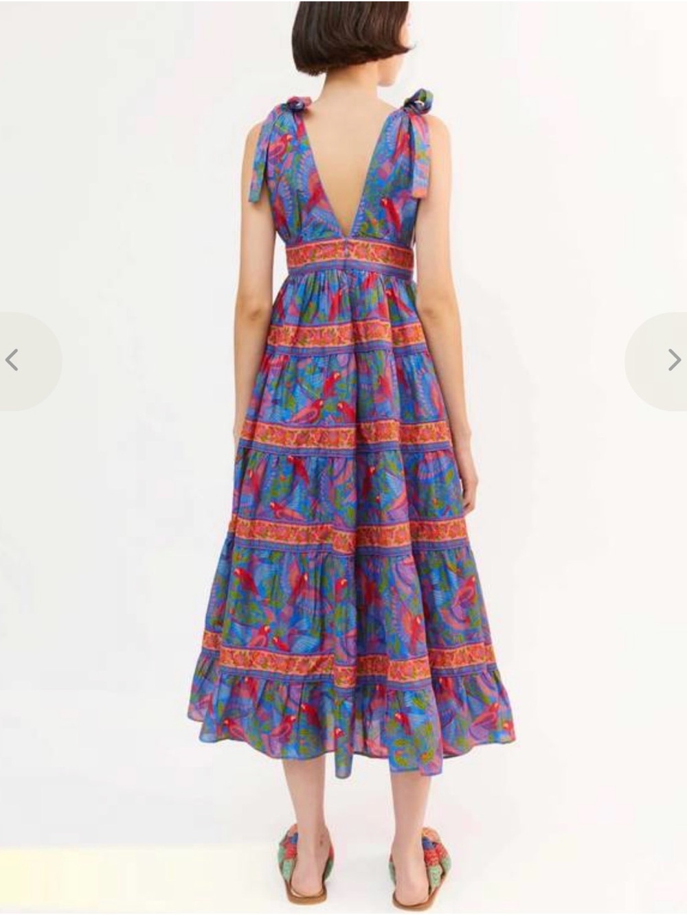 FARM Rio Blue Floral Tiered Tie-Shoulder Maxi Dress - Picture 3 of 5